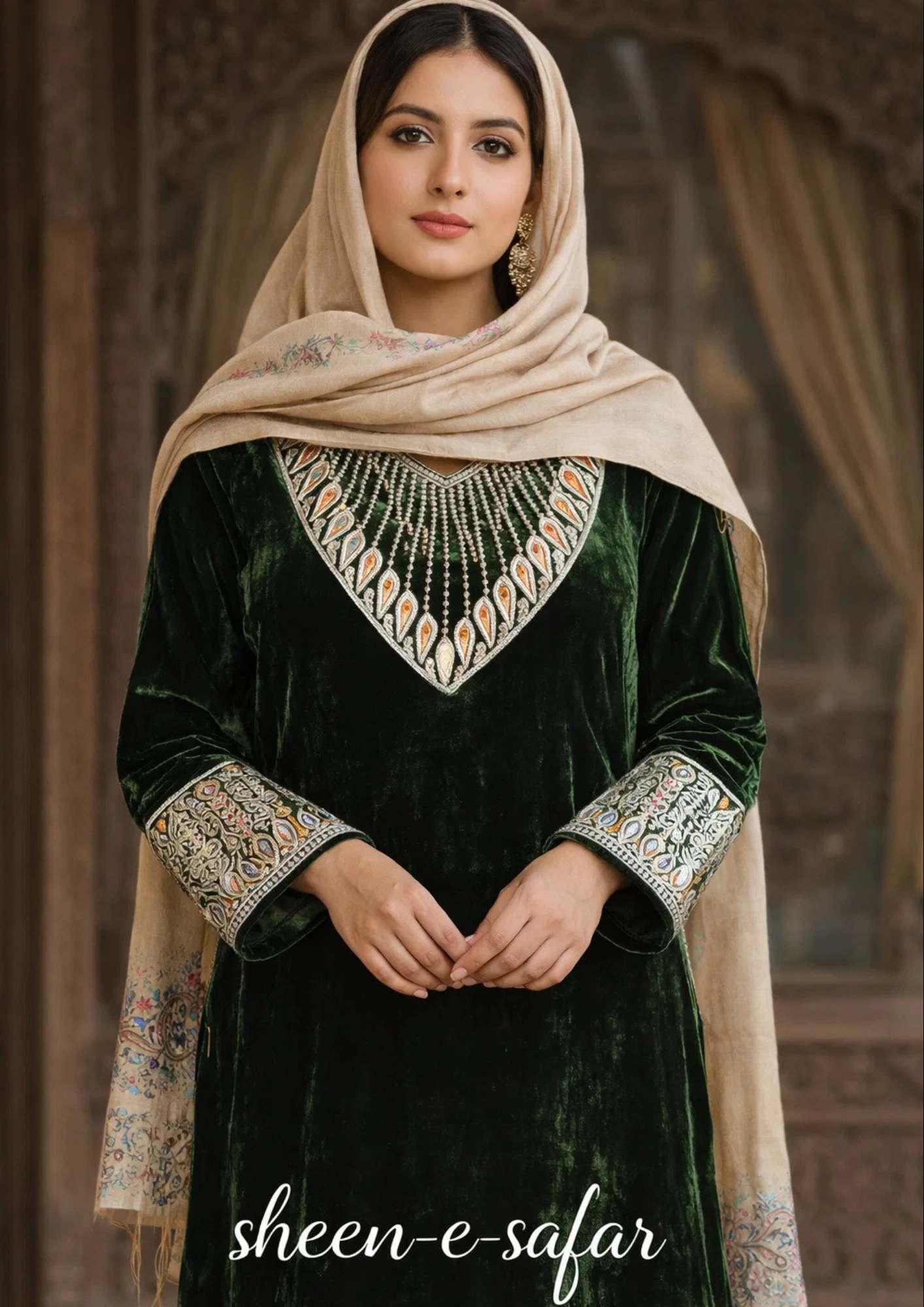 Kashmiri Velvet Kurti