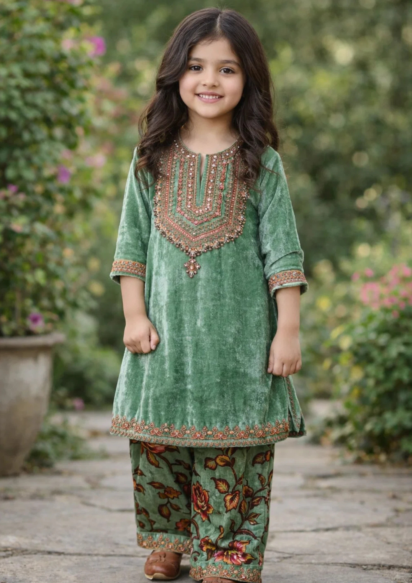 Girl Velvet Designer Kurti